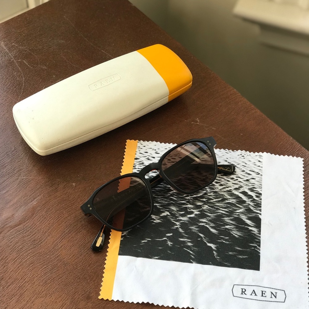 RAEN Aren Male Square Sunglasses Black Tan /Brown